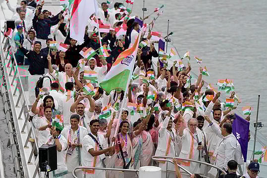 Indian Contingent At Paris Olympics 2024 Opening Ceremony: PV Sindhu, Sharath Kamal & Co Shine On River Seine With Tiranga - In Pics